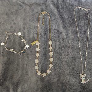 Kids jewelry including J. Crew white acrylic stars necklace